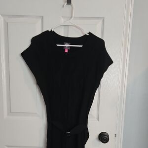 Vince Camuto Black Textured Knit Dress